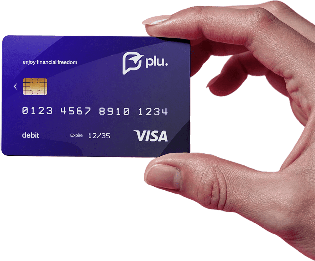 Hand holding Plu Visa card